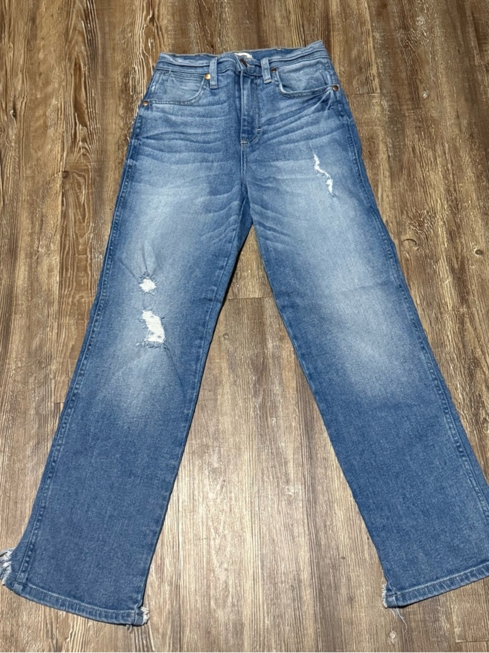 Wrangler Heritage Fit Cropped Jeans Women's 24 Step Fray Hem High Rise Slim Fit